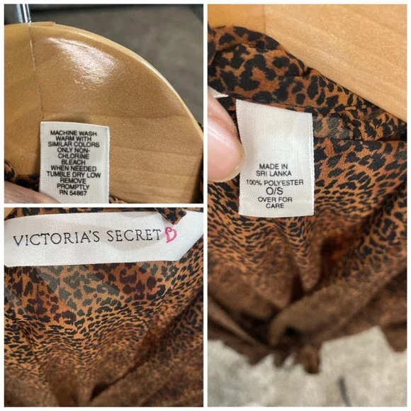 Vintage Victoria’s Secret Kimono Robe Animal Print OS - Picture 6 of 9